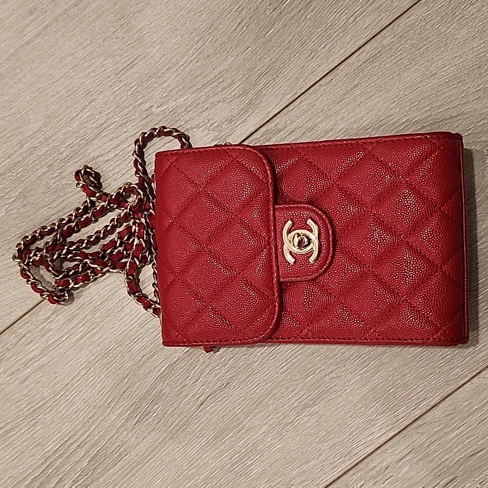 Chanel bag red caviar